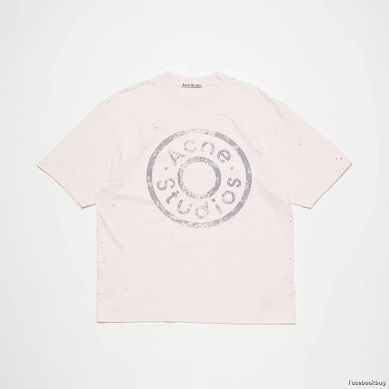 Acne Studios 2090-80 Pink Multicolor Pink Style Ac908041 Stockholm Logo T-Shirt Commuter Look