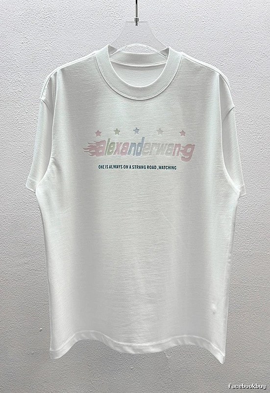 Alexander Wang Letter Print Street Style White T-Shirt
