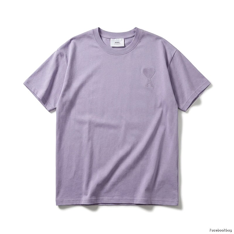AMI Love Minimalist Style Light Purple T-shirt
