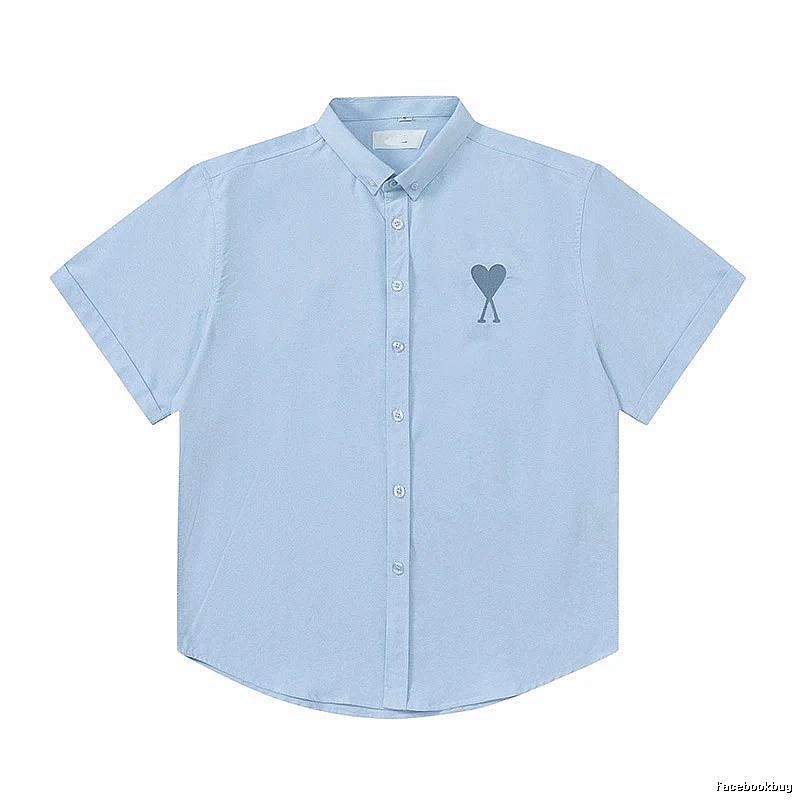 AMI Love Simple Style Blue Shirt