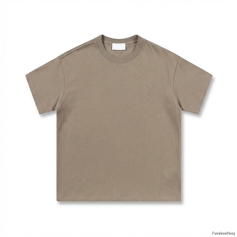 AMI minimalist style khaki T-shirt