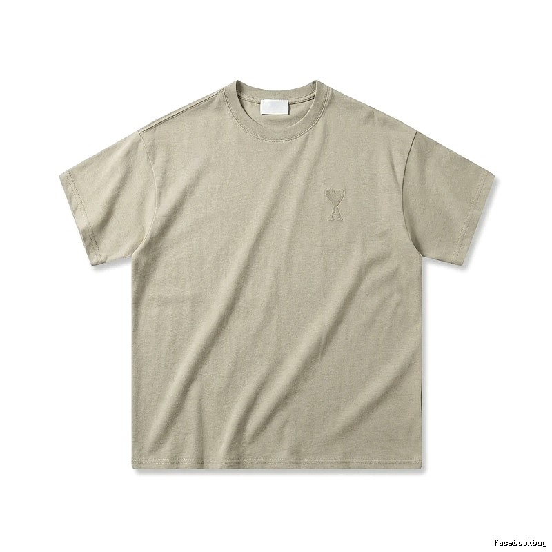 AMI minimalist style khaki T-shirt
