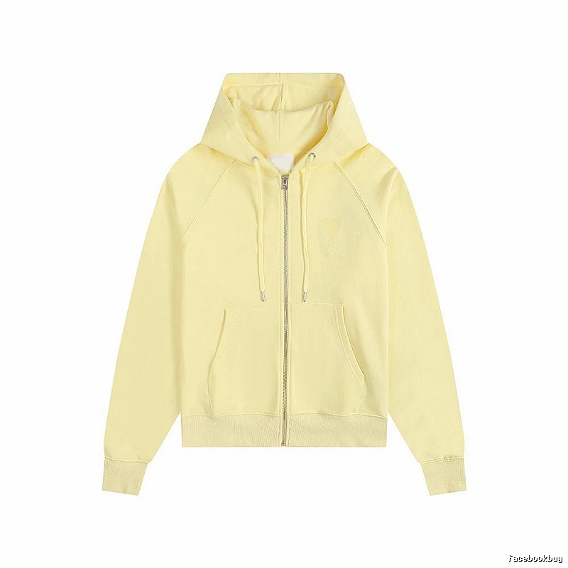 AMI minimalist style light yellow hoodie
