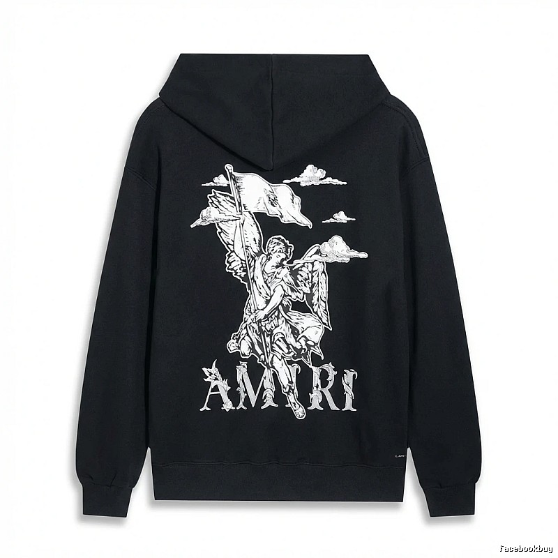 AMIRI Black Sweatshirt with Angel Print