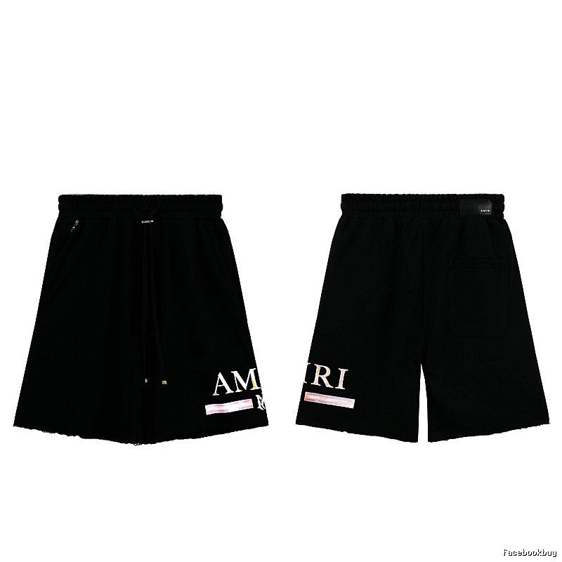 AMIRI Letter Print Street Style Black Shorts