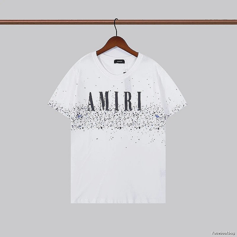 Amiri Logo Detail Graphic T-shirt White Blue Amiri with Relaxed Feel