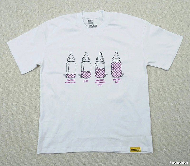 AwfulLot Bottle Print Street Style White T-Shirt