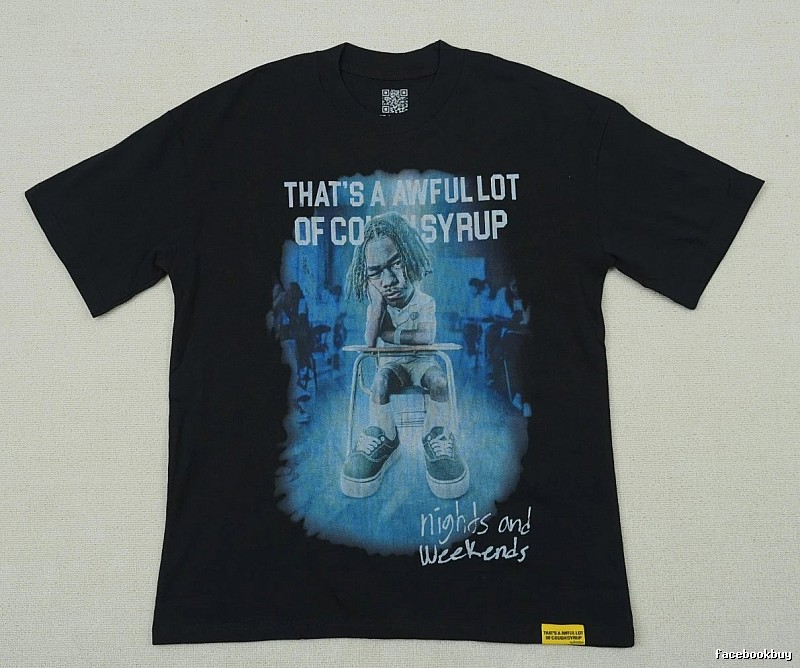 AwfulLot Portrait Print Street Style Black Short-sleeve T-shirt