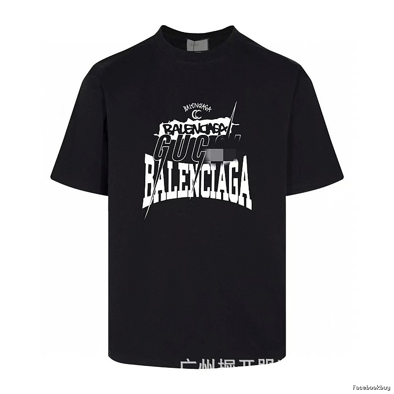 Balenciaga Co-branded Street Style Black Short-sleeve T-shirt