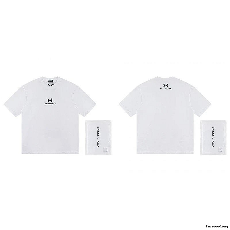 Balenciaga Co-branded Trendy Printed White T-Shirt