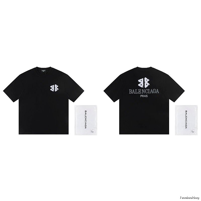 Balenciaga Double B Street Style Black Short-sleeve T-shirt