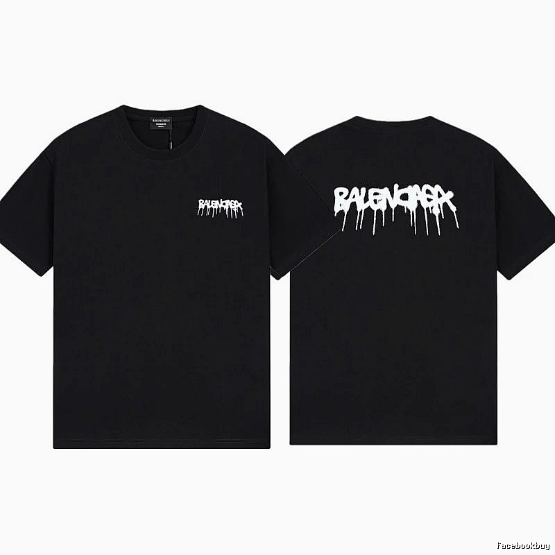 Balenciaga Graffiti Street Style Black T-Shirt
