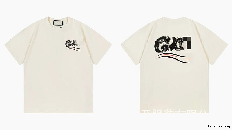 Balenciaga Graffiti Street Style Off-White Short-Sleeve T-Shirt