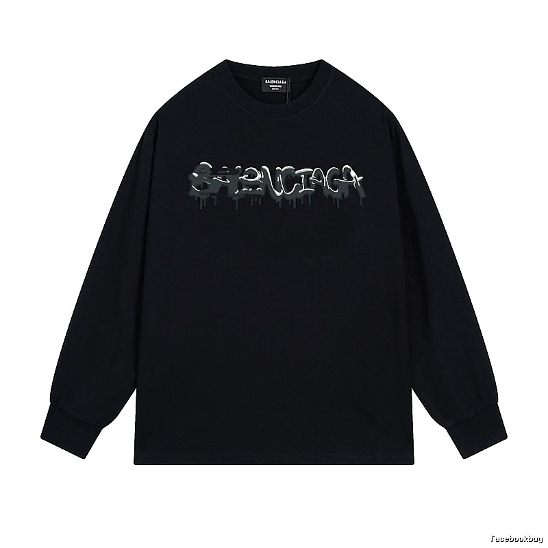 Balenciaga graffiti-style black long-sleeve