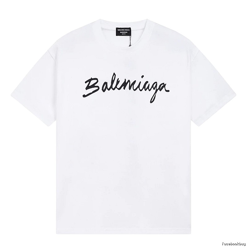 Balenciaga Handwritten Signature Casual White T-shirt