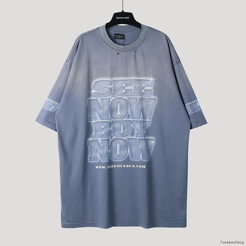 Balenciaga letter grey short-sleeve