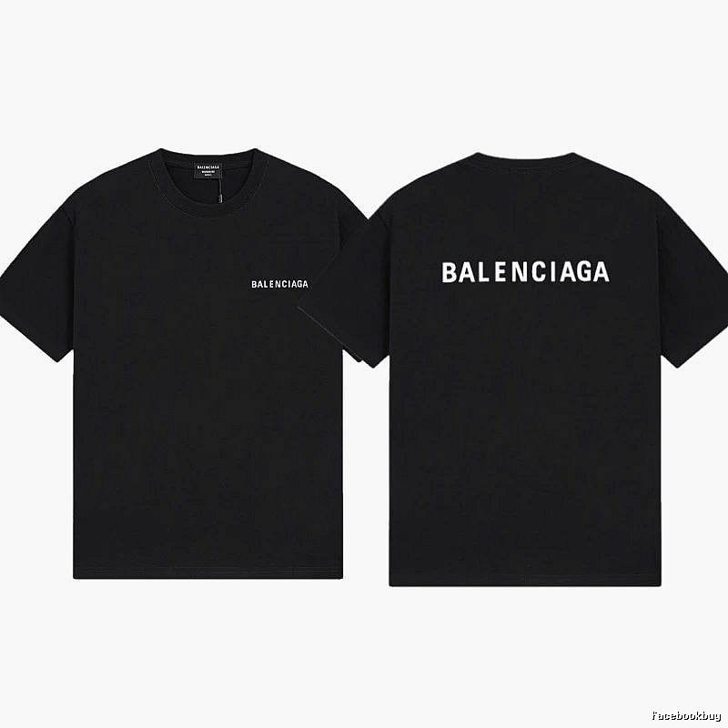 Balenciaga Letter Print Minimalist Style Black T-shirt