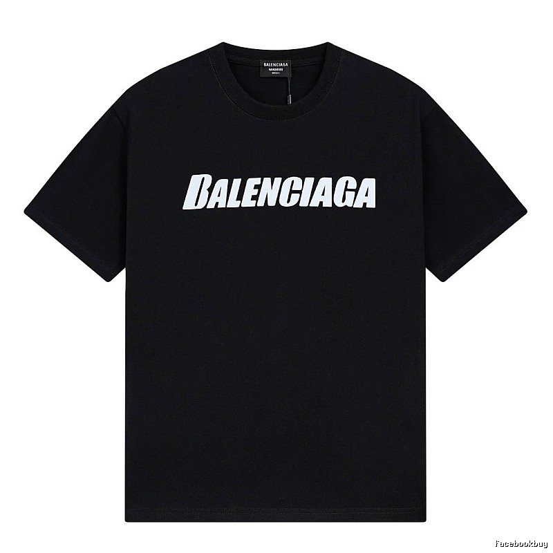 Balenciaga Letter Print Street Style Black T-Shirt