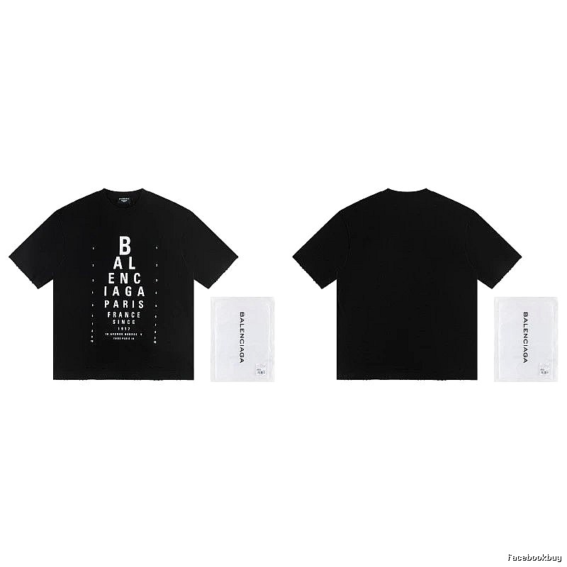 Balenciaga Letter Print Street Style Black T-Shirt