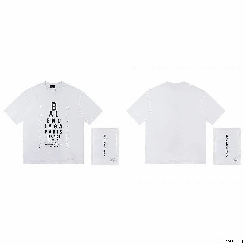 Balenciaga Letter Print Street Style White T-Shirt