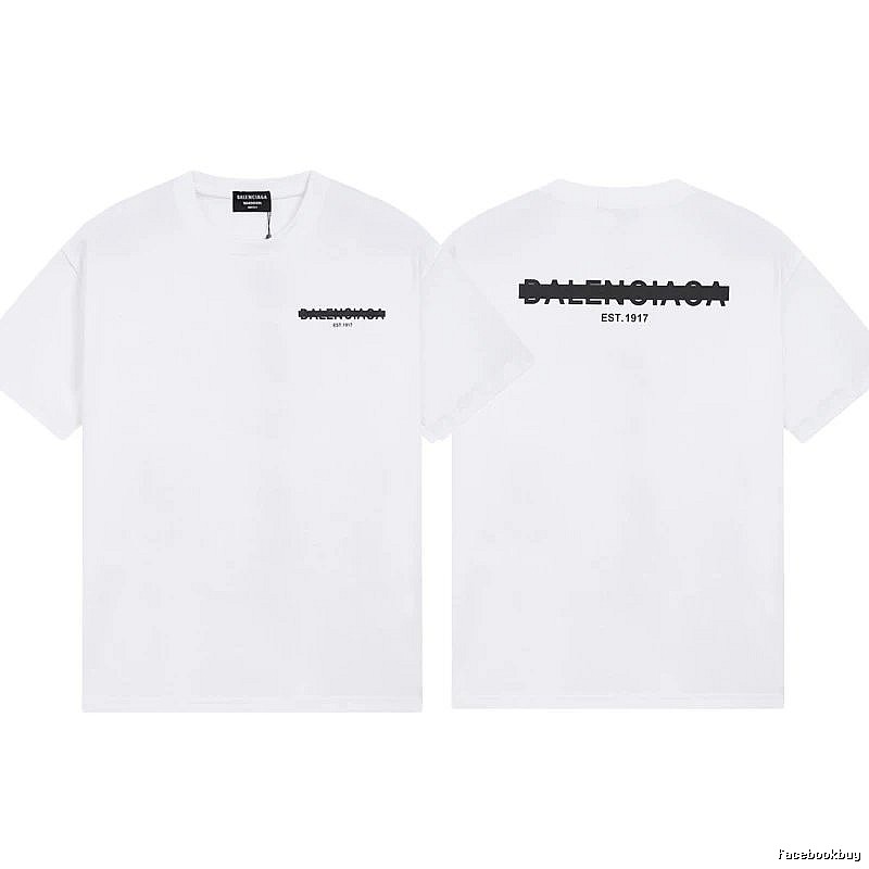 Balenciaga Letter Print Streetwear Style White T-Shirt