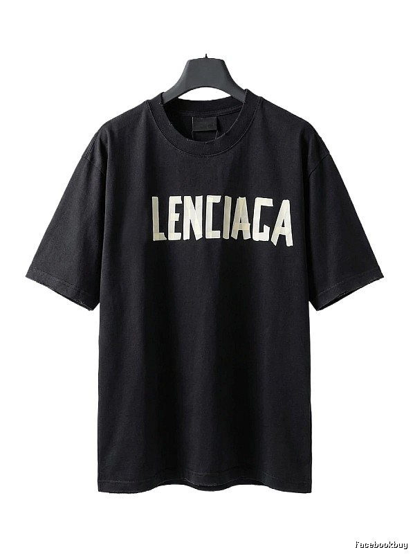 Balenciaga letter-style black T-shirt