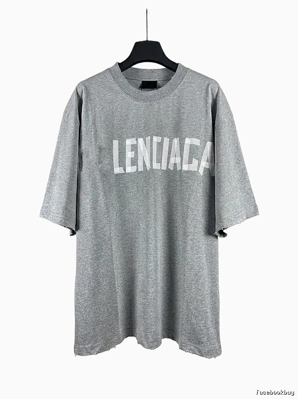 Balenciaga letter-style gray T-shirt