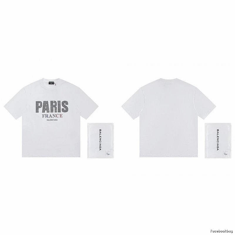 Balenciaga Paris Collection Minimalist Style White T-Shirt