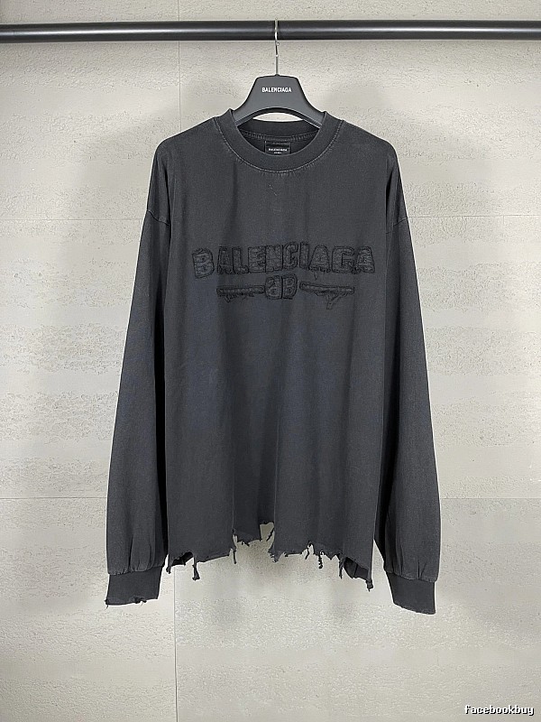 Balenciaga retro ripped black T-shirt
