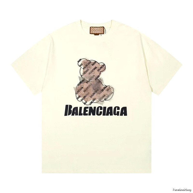 Balenciaga Trendy Off-white T-shirt with Bear Print