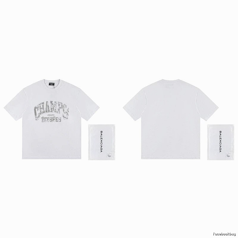 Balenciaga Vintage Distressed Lettering White T-Shirt
