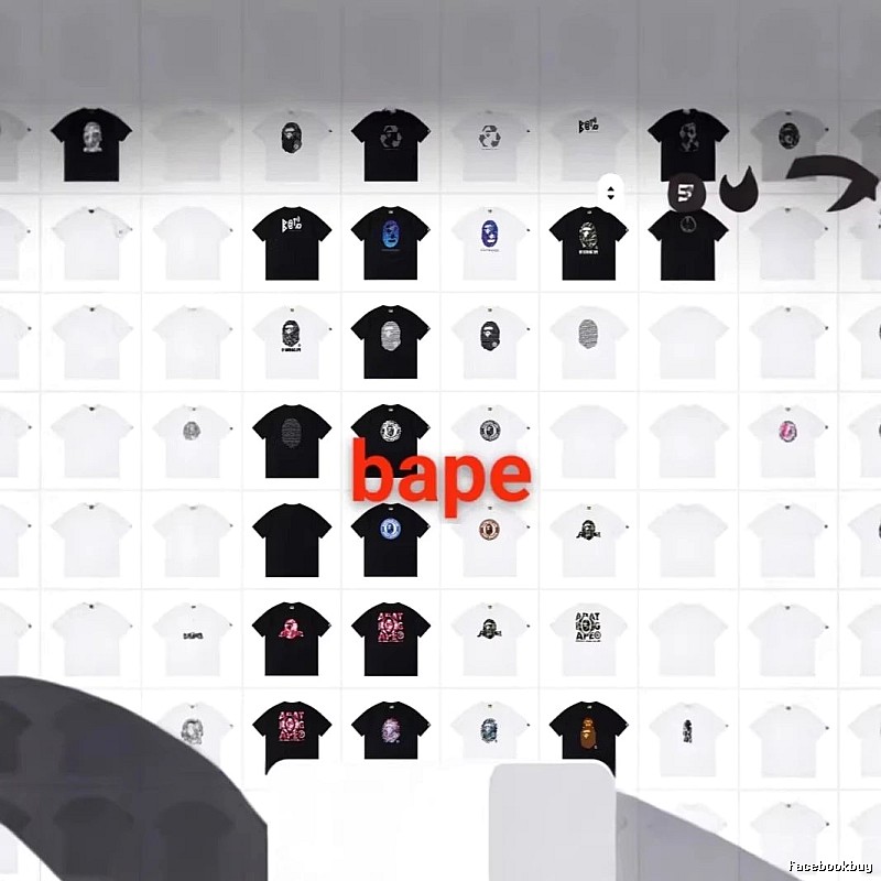 Bape Ape Head Black and White Trendy T-shirt