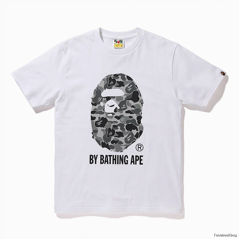 Bape Ape Head Camouflage Style White T-shirt