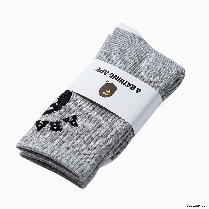 Bape Ape Head Grey Trendy Socks