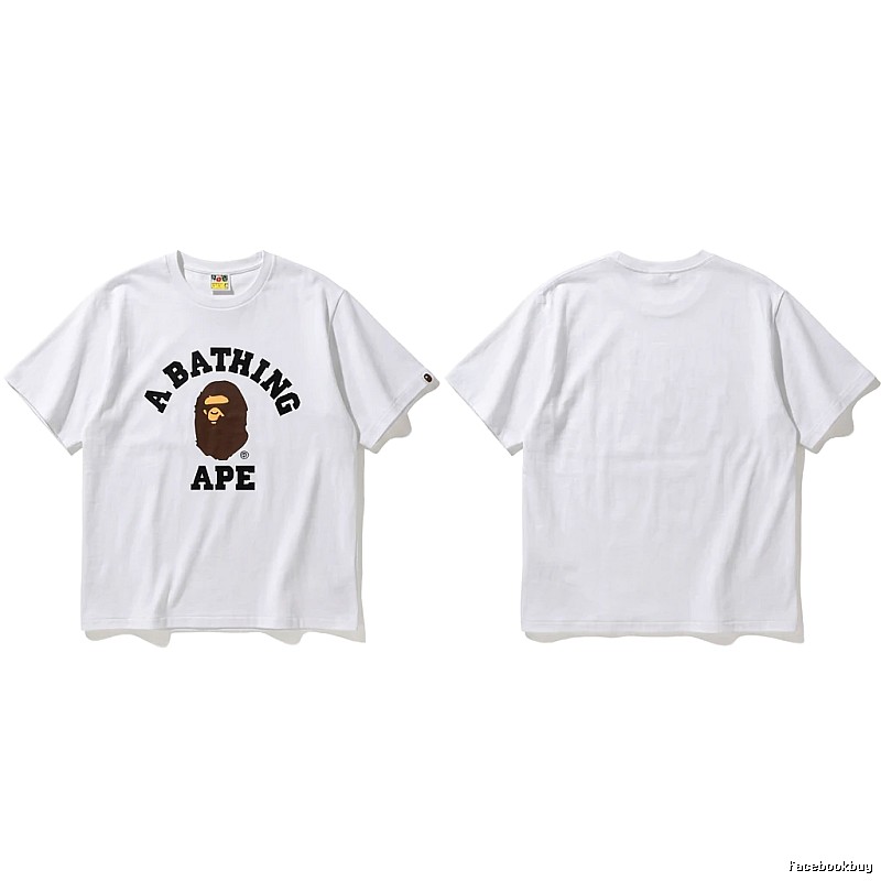 Bape ape head minimalist style white T-shirt