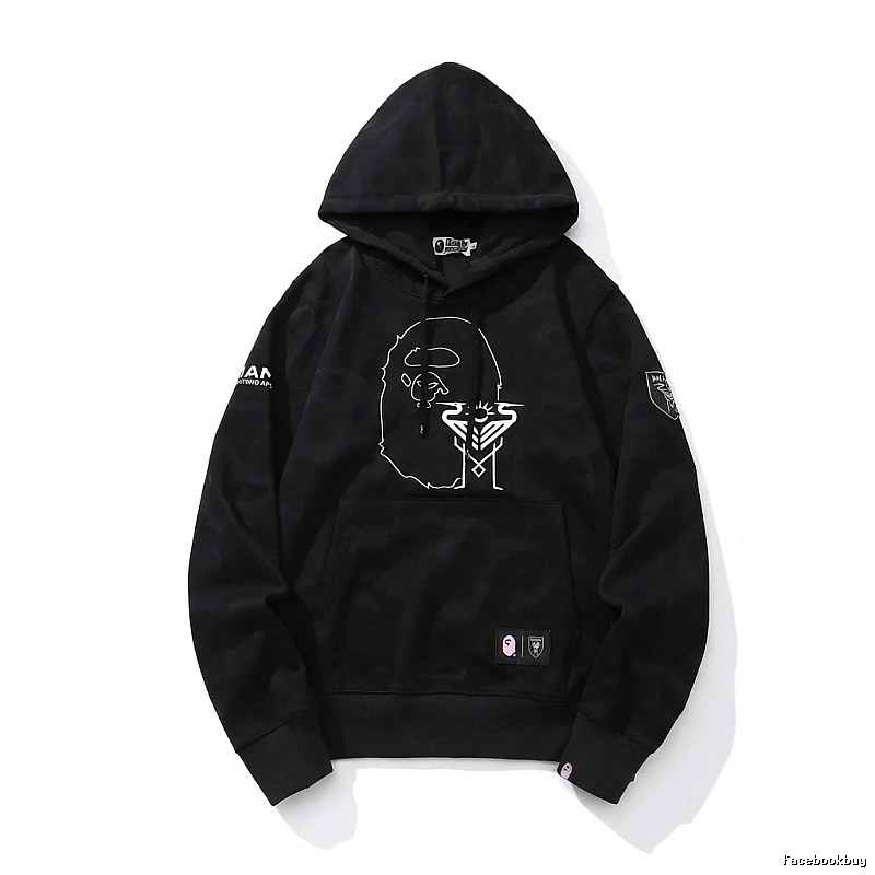 Bape Ape Man series trendy black hoodie