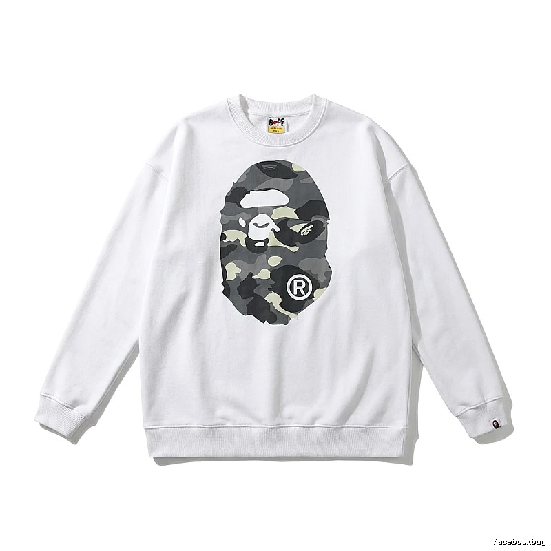 Bape Camouflage Ape Face White Sweatshirt
