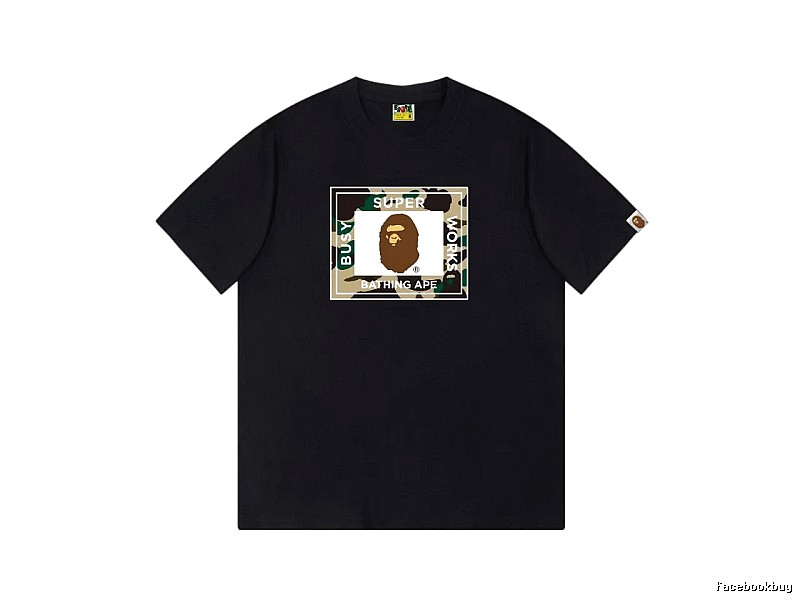 Bape camouflage style black T-shirt