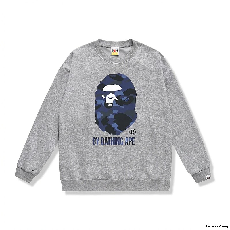 Bape camouflage-style gray sweatshirt