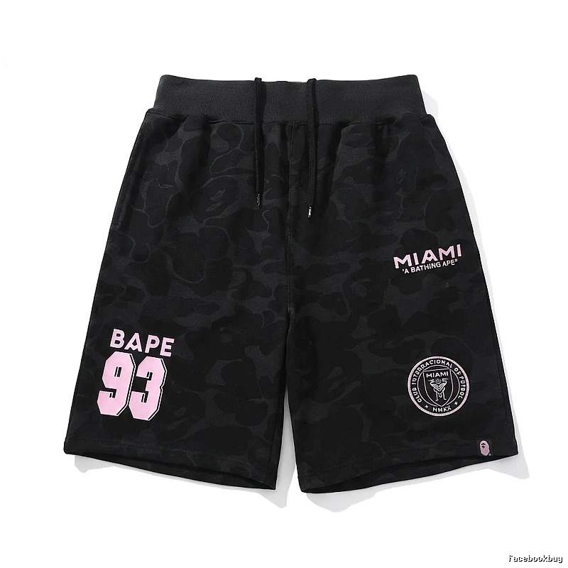 Bape camouflage trendy black shorts
