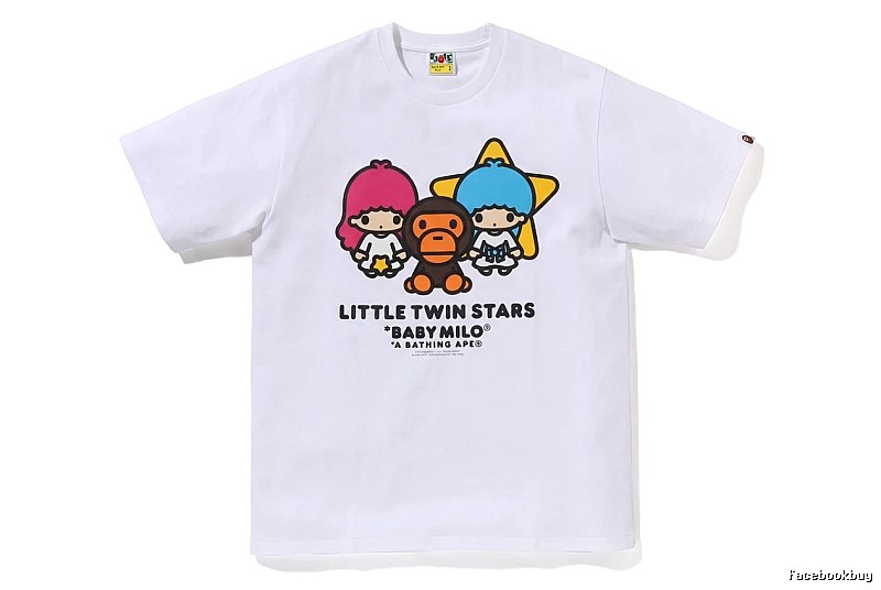 Bape cartoon and childlike white T-shirt