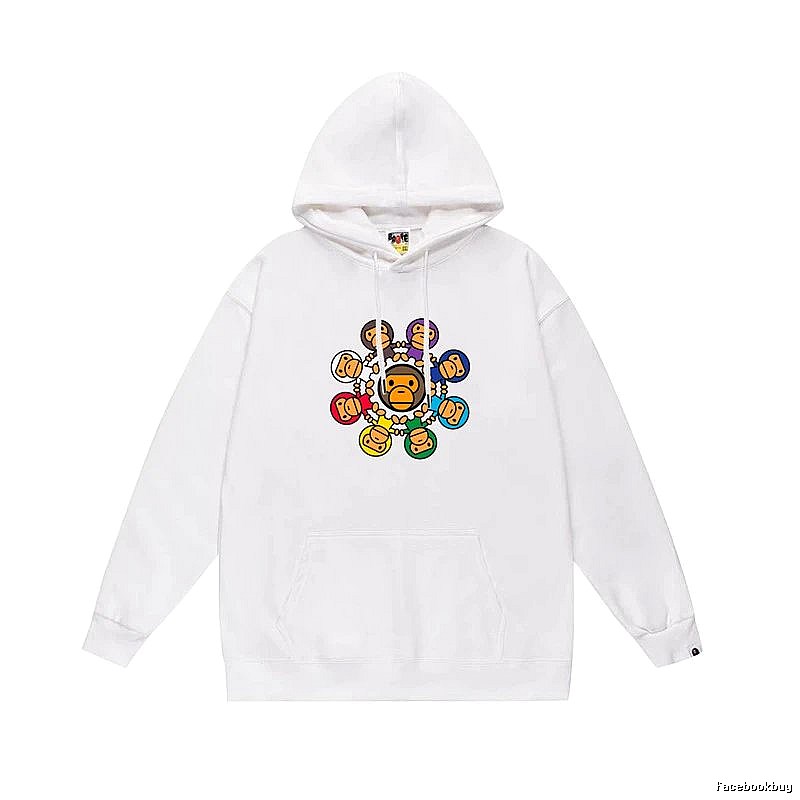 Bape cartoon trendy brand white sweatshirt