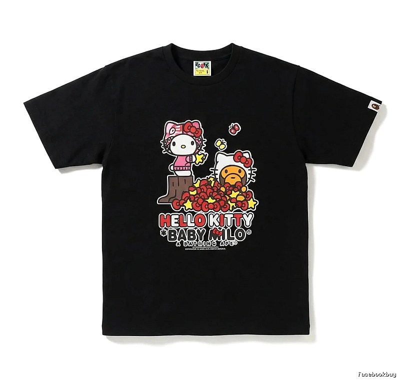 Bape Hello Kitty Co-branded Black T-shirt