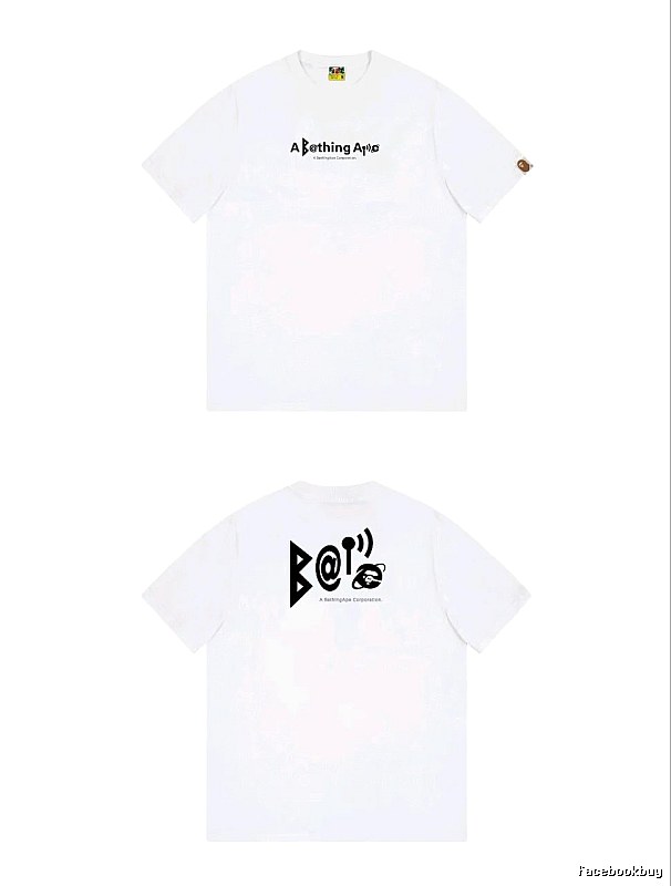 Bape letter print simple white T-shirt
