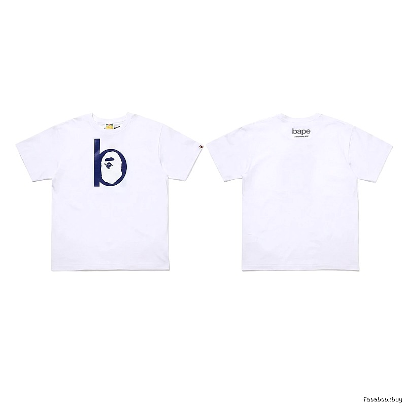 Bape letter trendy white T-shirt
