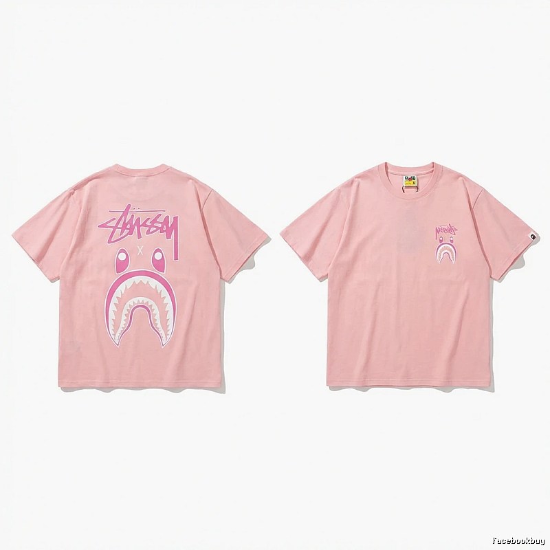 Bape Shark Co-branded Pink T-shirt