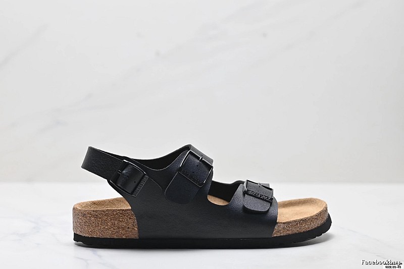BIRKENSTOCK Casual Style Black Double-Buckle Sandals