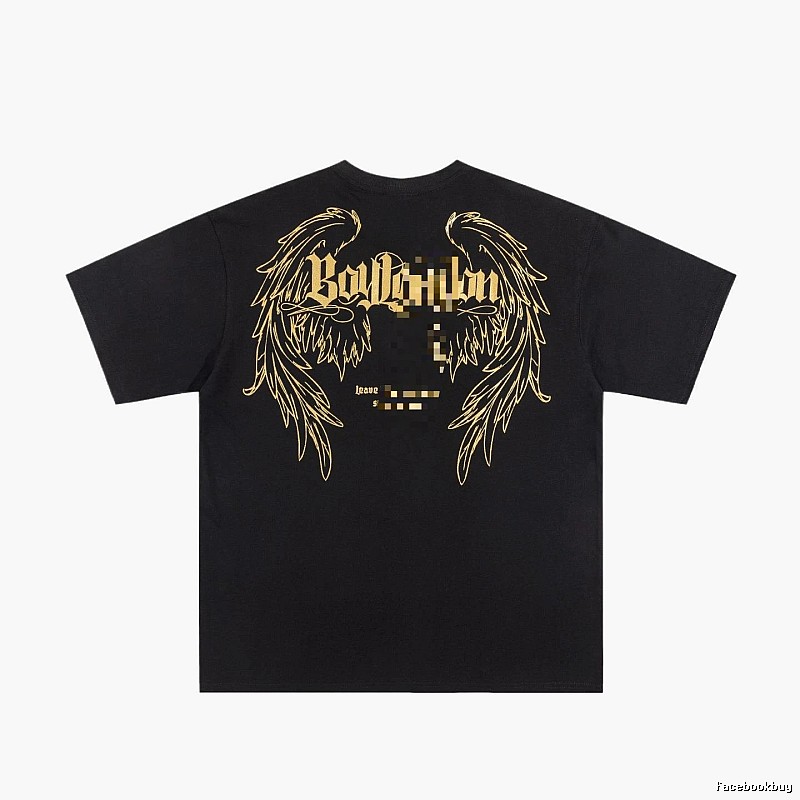 BOY LONDON Gothic Style Black T-shirt with Gold Foil Wings
