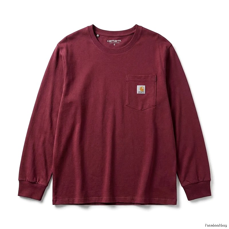 Carhartt basic simple wine red long sleeves