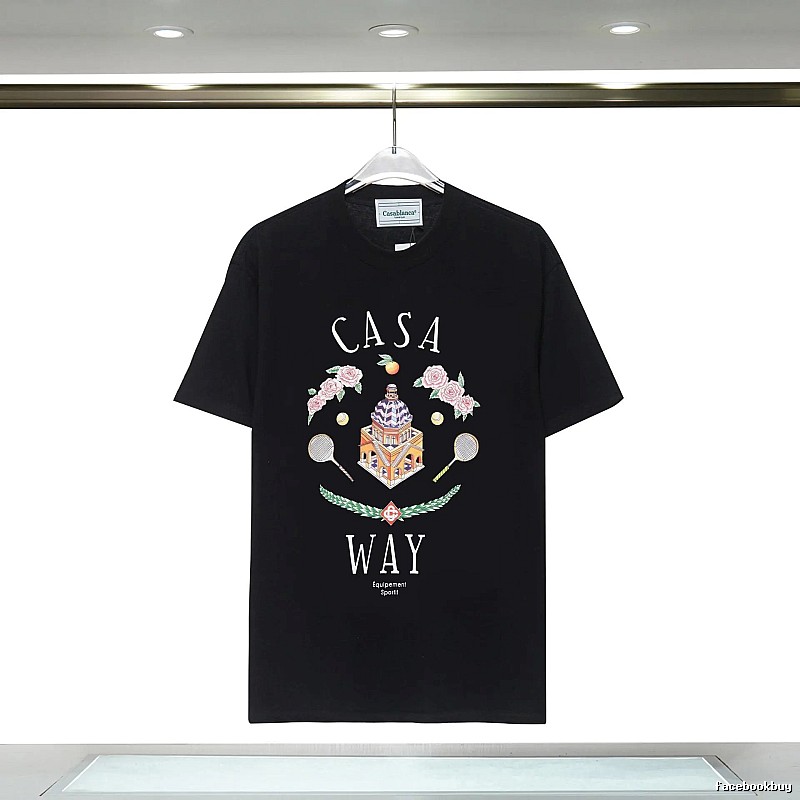 Casablanca Print Retro Style Black T-shirt